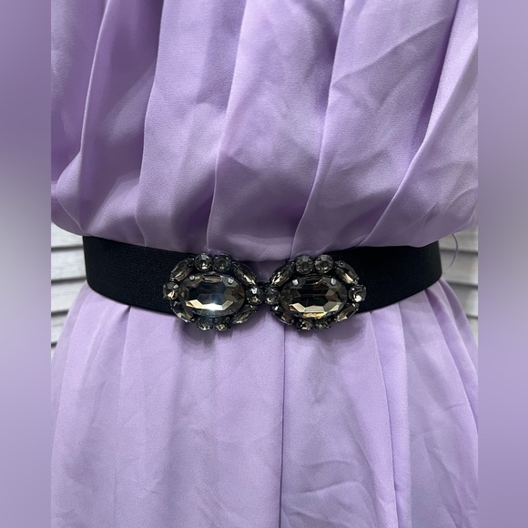 Bcbgmaxazria Purple Drape Shoulder Cocktail Dress Lavender Size 8 - Picture 9 of 12